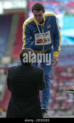 Bohdan Bondarenko de Ukaine Podium High Jump Men pendant le Championnat du monde Athlétisme 2013, le 16 2013 août à Moscou - photo Laurent Lairys / DPPI Banque D'Images