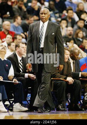 Pistons' Wallace and head coach Brown celebrate their Game 7 NBA Eastern  Conference Finals victory over the Heat in Miami. Detroit Pistons' Rasheed  Wallace (R) embraces head coach Larry Brown during Game