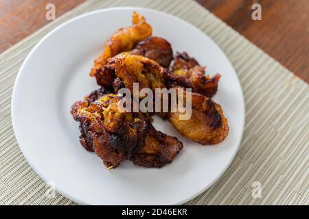 Plantain mûr à friture nigérienne, prêt à manger Banque D'Images