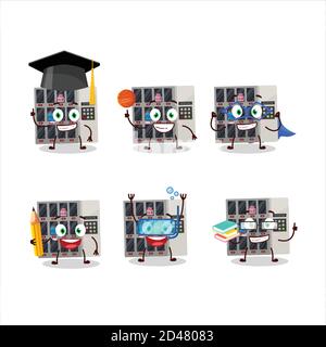 Élève de l'école de parmi nous distributeur de dessin animé personnage avec expressions diverses Illustration de Vecteur