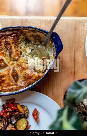 Tarte au poulet maison Banque D'Images