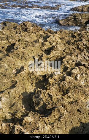 Plage sans nom de roche volcanique ou ignée sur la côte de Taïwan, en Chine Banque D'Images