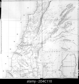 Carte de la Palestine [Liban et Galilée] du livre "Palestine, passé et présent" avec les avis bibliques, littéraires et scientifiques du Rév. Osborn, H. S. (Henry Stafford), 1823-1894 publié à Philadelphie, par J. Challen & son; en 1859 Banque D'Images