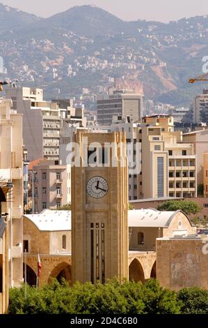 Beyrouth, Liban. 21 octobre 2005. Vue sur la Tour de l'horloge dans le centre-ville de Beyrouth. Crédit : John Wreford/SOPA Images/ZUMA Wire/Alay Live News Banque D'Images