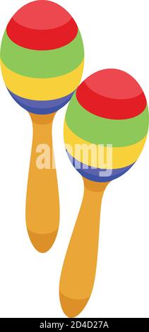 Icône Maracas, style isométrique Illustration de Vecteur