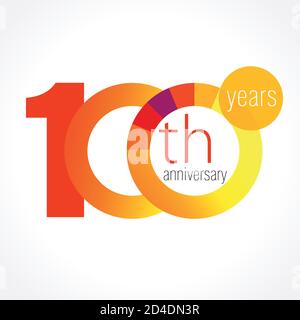 numéros du 100 e anniversaire. 10 ans de congruts multicolores. Concept de logo de félicitations. Modèle de conception graphique abstrait isolé. Chiffres d'âge. Illustration de Vecteur