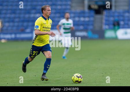 Brondby, Danemark. 1er août 2019. Simon Hedlund (27) de Brondby SI vu pendant le match de qualification de l'UEFA Europa League entre Brondby IF et Lechia Gdansk à Brondby Stadion, (photo: Gonzales photo - Thomas Rasmussen). Banque D'Images