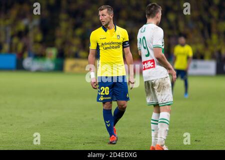 Brondby, Danemark. 1er août 2019. Kamil Wilczek (20) de Brondby SI vu pendant le match de qualification de l'UEFA Europa League entre Brondby IF et Lechia Gdansk à Brondby Stadion, (photo: Gonzales photo - Thomas Rasmussen). Banque D'Images