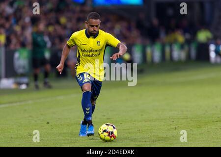 Brondby, Danemark. 1er août 2019. Kevin Mensah (14) de Brondby SI vu pendant le match de qualification de l'UEFA Europa League entre Brondby IF et Lechia Gdansk à Brondby Stadion, (photo: Gonzales photo - Thomas Rasmussen). Banque D'Images
