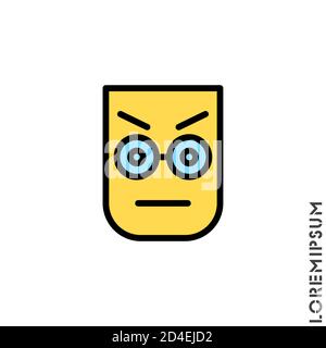 Couleur de pensée confuse Icon Emoticon illustration du vecteur. Style. Illustration du vecteur de l'icône d'émoticône quelle que soit la face. Vecteur d'icône Angry Illustration de Vecteur