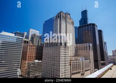 W Randolph St Chicago USA Banque D'Images