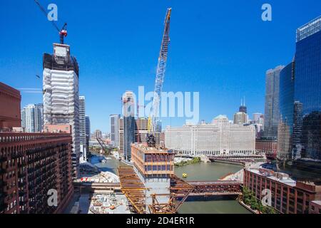 W Randolph St Chicago USA Banque D'Images