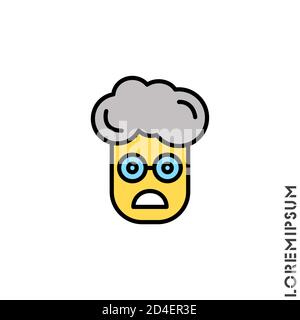 Frowning avec une bouche ouverte jaune emoji vecteur garçon, icône homme. Frowning avec une bouche ouverte emoji icône, vecteur simple élément illustration de l'émoj modifiable Illustration de Vecteur