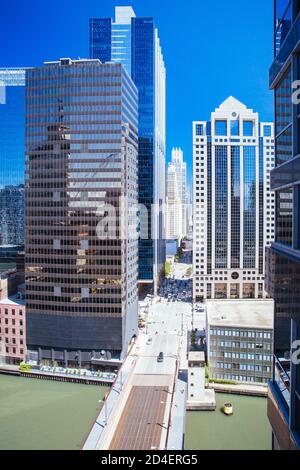 W Randolph St Chicago USA Banque D'Images