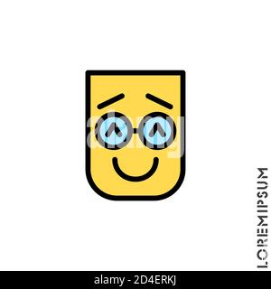 Icône en couleur riant et émoticône. Sourire agréable. Drôle, vecteur de visage. Humour, sourire, symbole positif pour les applications Web et mobiles. Illustration de Vecteur