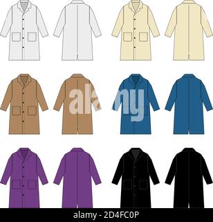 Jeu d'illustrations vectorielles pour couches longues et trench-coat Illustration de Vecteur