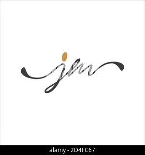 Lettre initiale logo jm ou logo mj modèle vectoriel Illustration de Vecteur