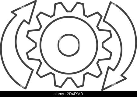 Chargement du contour de l'icône.opération d'actualisation.vecteur art de ligne plate. Illustration de Vecteur