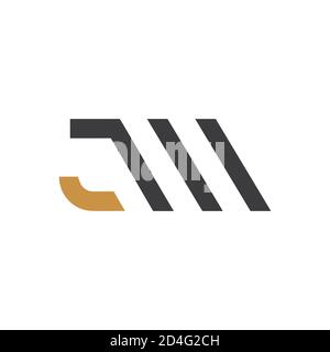 Lettre initiale logo jm ou logo mj modèle vectoriel Illustration de Vecteur