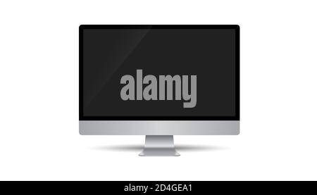 Realistic computer monitor isolated on transparent background. Vector mockup. Vector illustration. Illustration de Vecteur