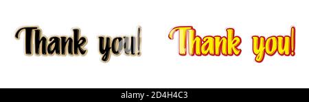 Affiche de lettres de remerciement en vrac. Lettrage à la brosse moderne manuscrite sur fond blanc. Illustration de Vecteur