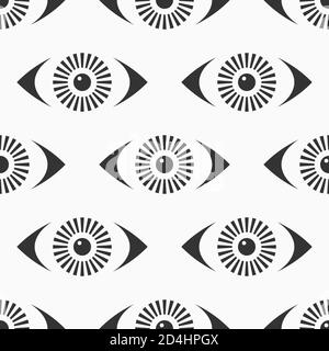 Motif abstrait sans coutures pour les yeux. Formes stylisées des yeux. Illustration monochrome vectorielle. Illustration de Vecteur