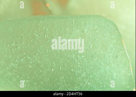 Macro d'arrière-plan de texture de glace verte vue rapprochée Banque D'Images