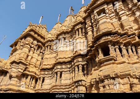 Une vue rapprochée si le temple Jain à l'intérieur de Jaisalmer Fort en Inde du Rajasthan le 19 février 2018 Banque D'Images