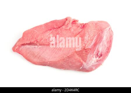 Un grand morceau de viande fraîche isolé sur un fond blanc. Banque D'Images