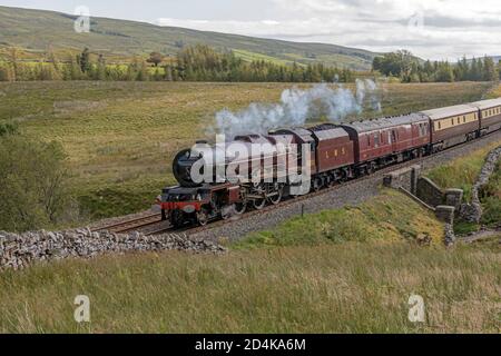 Locomotive à vapeur 6201, la princesse Elizabeth vient de passer l'AIS Gill sur le Carlisle pour établir la ligne Banque D'Images