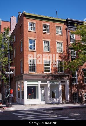 59 Horatio Street est un immeuble résidentiel traditionnel en briques situé dans le quartier West Village à Manhattan, NY Banque D'Images