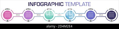 Vecteur de modèle d'options infographiques modernes et colorées avec Illustration de Vecteur