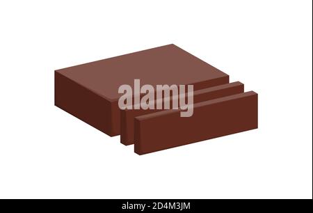 Beurre tranché et tranché de délicieux beurre de chocolat vecteur réaliste illustration Illustration de Vecteur