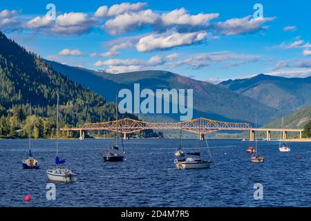 Pont Orange, lac Kootenay, Nelson (Colombie-Britannique), Canada Banque D'Images