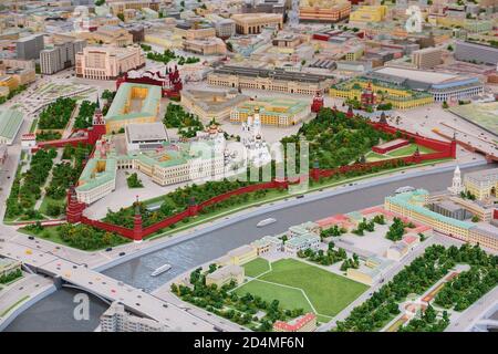 MOSCOU, RUSSIE - 11 juillet 2017. Modèle architectural de Moscou à l'exposition des réalisations économiques. Vue sur le Kremlin de Moscou Banque D'Images