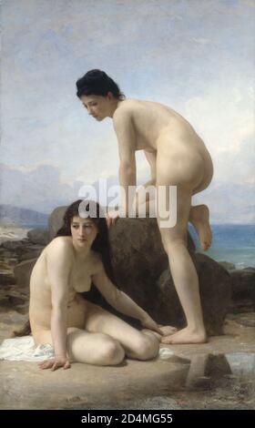 Art du XIXe siècle - les baigneurs ; Date : 1884 - William Adolphe Bouguereau - Français ; 1825-1905 Banque D'Images