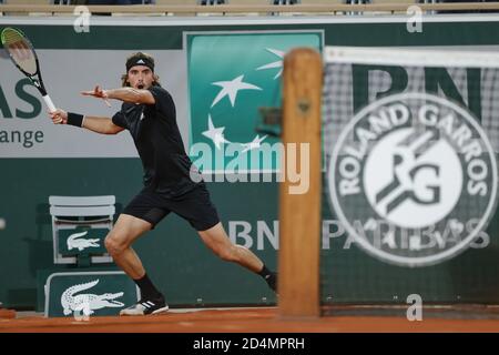 Tefanos TSITSIPAS (GRE) lors du tournoi de tennis Roland Garros 2020, Grand Chelem, le 9 octobre 2020 au stade Roland Garros à Paris, France - P. Banque D'Images