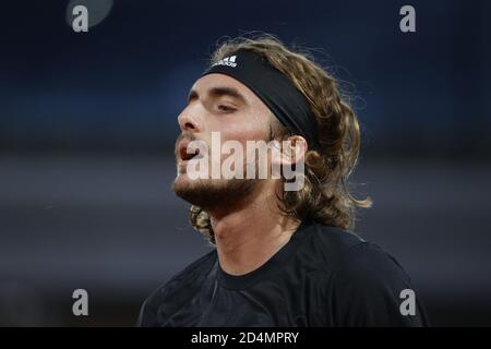 Tefanos TSITSIPAS (GRE) lors du tournoi de tennis Roland Garros 2020, Grand Chelem, le 9 octobre 2020 au stade Roland Garros à Paris, France - P. Banque D'Images