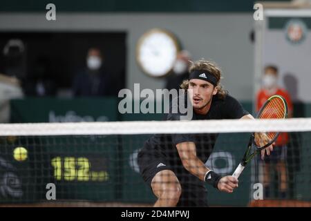 TEFANOS TSIPSAS (GRE) lors du tournoi de tennis Roland Garros 2020, Grand Chelem, le 9 octobre 2020 au stade Roland Garros à Paris, France - P. Banque D'Images