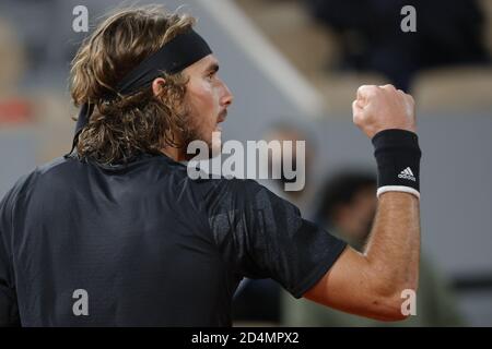 TEFANOS TSIPSAS (GRE) lors du tournoi de tennis Roland Garros 2020, Grand Chelem, le 9 octobre 2020 au stade Roland Garros à Paris, France - P. Banque D'Images