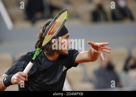 TEFANOS TSIPSAS (GRE) lors du tournoi de tennis Roland Garros 2020, Grand Chelem, le 9 octobre 2020 au stade Roland Garros à Paris, France - P. Banque D'Images