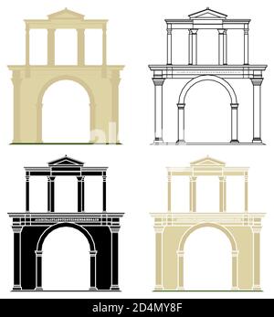 Arc d'Hadrien, Athènes, Grèce Illustration de Vecteur