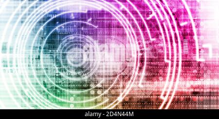 Résumé Contexte La technologie numérique comme un concept futuriste Banque D'Images