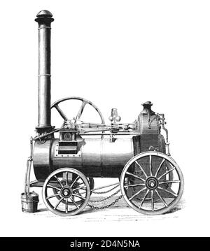 Illustration ancienne d'un moteur à vapeur d'un livre de 1871 Banque D'Images
