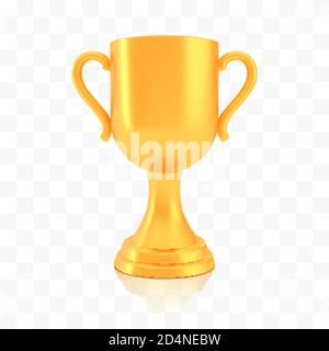 Prix de la coupe du gagnant, logo trophée doré isolé sur fond blanc transparent Illustration de Vecteur
