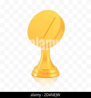 Lauréat du prix de la coupe de hockey, logo trophée doré isolé sur fond blanc transparent Illustration de Vecteur