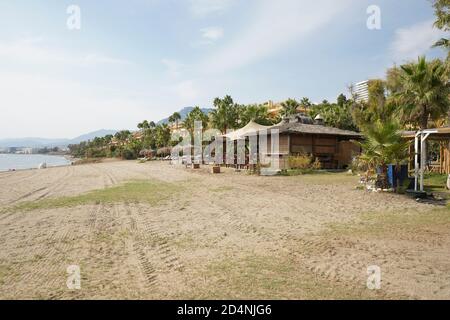 Propriétés de plage de luxe Los Monteros Playa, près de Marbella. Costa del sol, Espagne. Banque D'Images