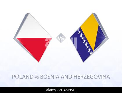 Compétition européenne de football Pologne contre Bosnie-Herzégovine, Ligue A, Groupe 1. Illustration vectorielle. Illustration de Vecteur