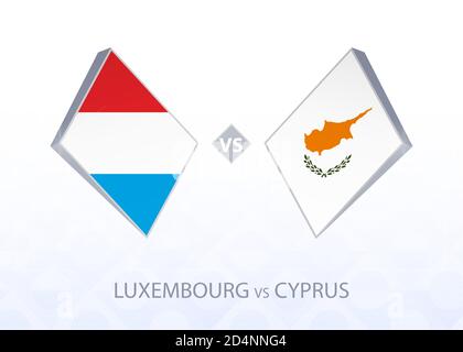 Concours européen de football Luxembourg contre Chypre, Ligue C, Groupe 1. Illustration vectorielle. Illustration de Vecteur