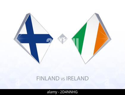 Compétition européenne de football Finlande contre Irlande, Ligue B, Groupe 4. Illustration vectorielle. Illustration de Vecteur